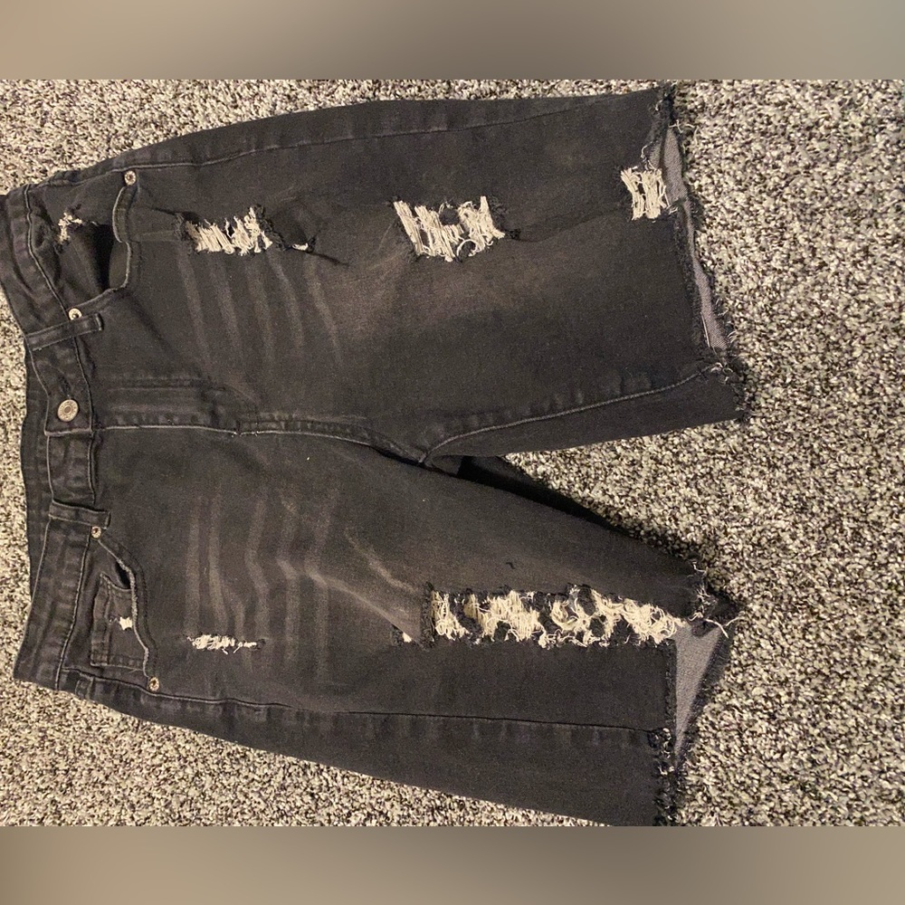 long Jean shorts
